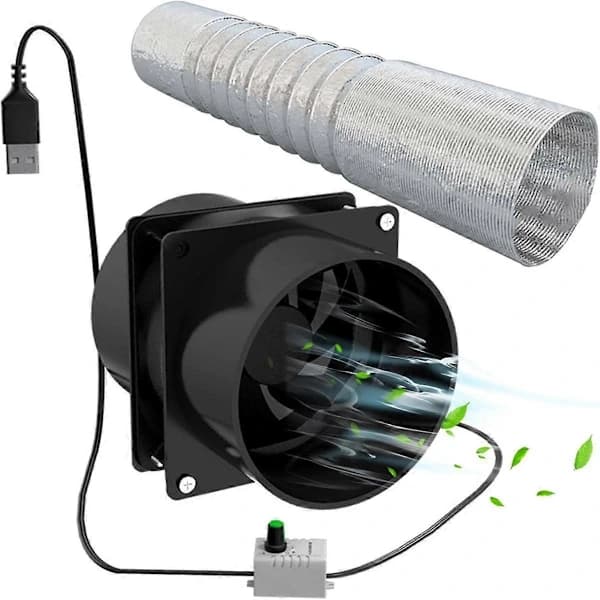 Portable Exhaust Fan with 3m Hose USB Adjustable DIY Smoke Extractor Powerful 5V 2A Brushless Motor