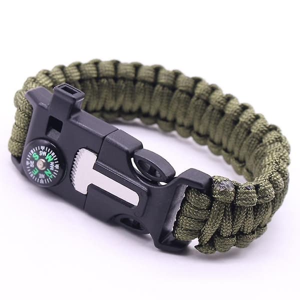 Grön militär nödparacord Edc armband rep utomhus taktisk handledsrem {DB}