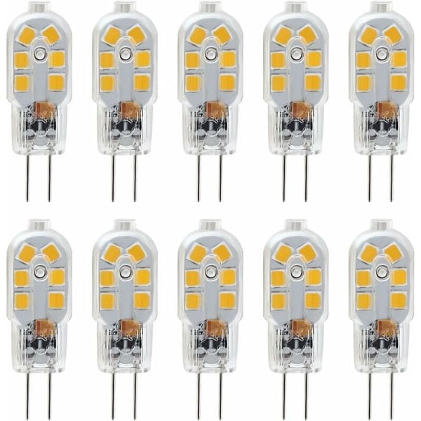 G4 LED-lampor 12V, 1W motsvarande 10W halogen, ej dimbara, 10-pack