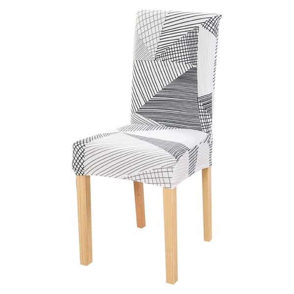 Sett med 6 innfellbare spisestoltrekk (geometrisk hvit, sett o