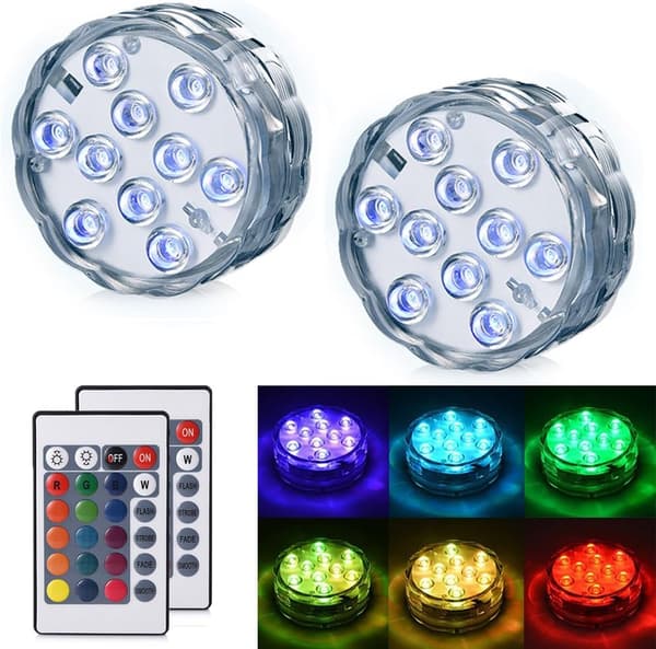 Sukellusvalot LED vedenpitävä monivärinen RGB-muuttuva koristevalaistus