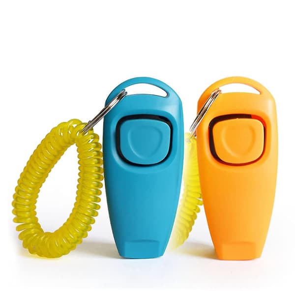 2 st Dog Training Clicker 2 i 1 Visselpipa och klicker Husdjursträningsverktyg med handledsrem Nyckelring