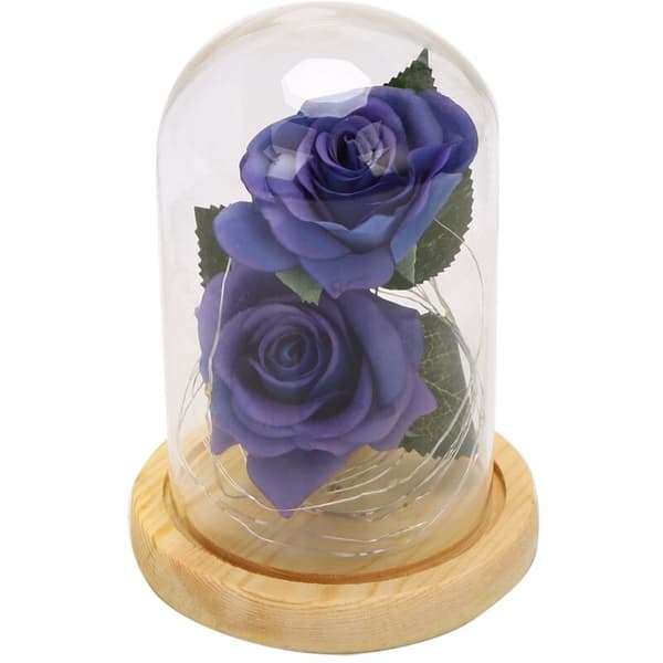 Led Rose Battery Powered Flower String Light Desk Lamp Romantic Valentine's Day Christmas Gift Decoration Blue
