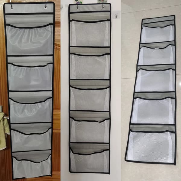 5-Pocket Over-the-Door Organizer with Hooks, Hanging Storage for Closet