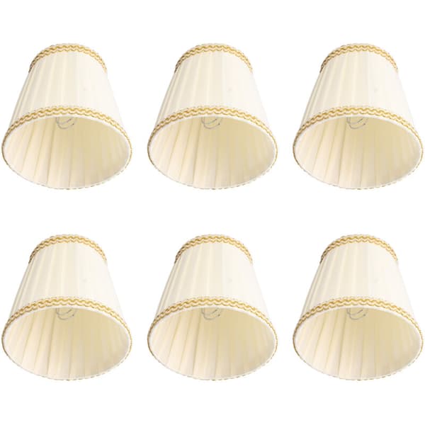 6 Small Fabric Lampshades with E14 Socket, Compatible with Crystal Chandeliers & Bedside Lamps