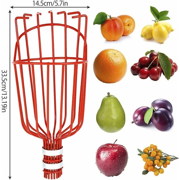 Metallic Fruit Picker with Claw, Metallic Fruit Picking Tool, Garden Tool for Harvesting Apples, Citrus Fruits, Pears, Peaches