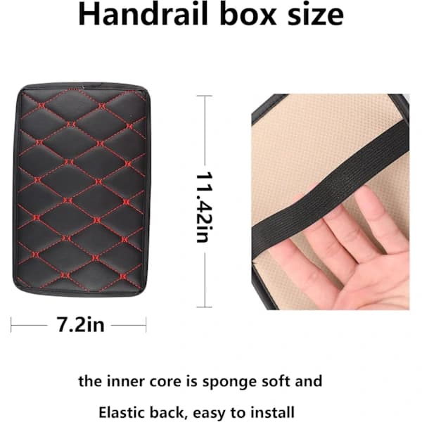 NA/Center Console Cover, Soft and Comfortable PU Leather Car Armrest Pad, Waterproof and Scratch-Resistant Armrest