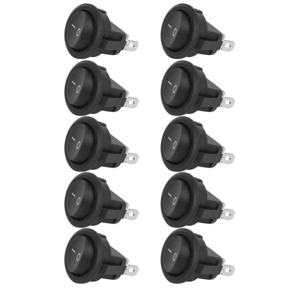 10 stk. 23 mm mini vippekontakt 3-benet 2-positions rund båd mini ON/OFF