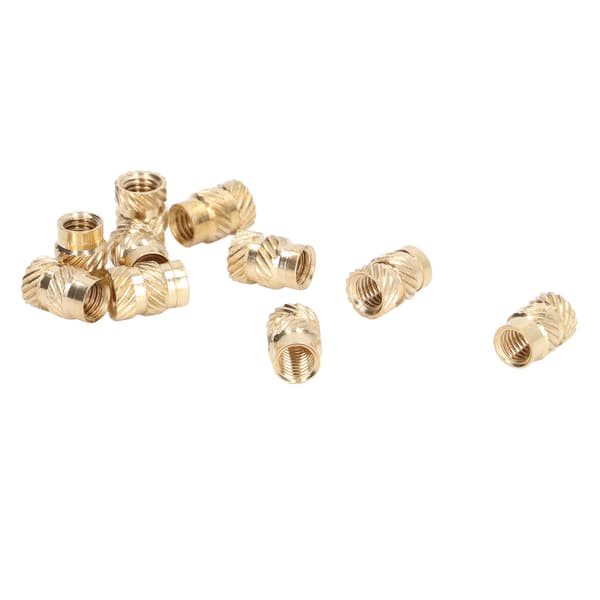100pcs Brass Insert Wear Resistance Anti Corrosion Burr Free Knurled Threaded Insert for 3D Printer M4x8x6