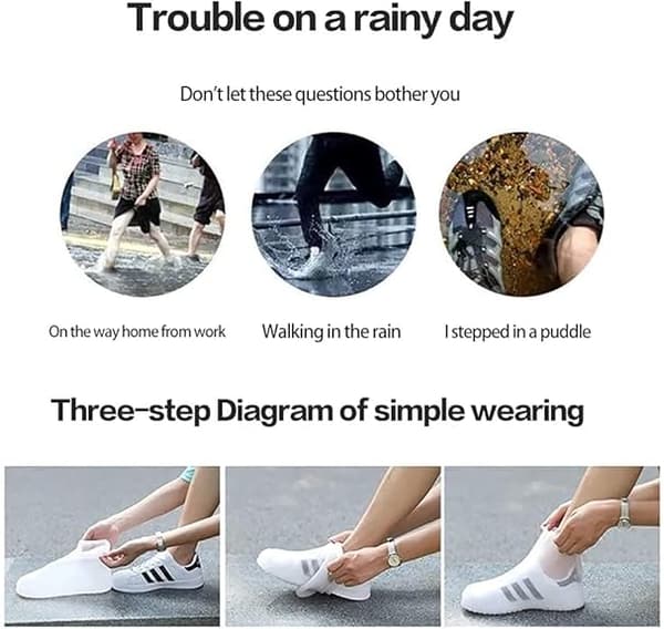 Waterproof Shoe Covers Reusable Waterproof Lightweight Non-slip