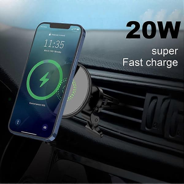 Magnetisk biltelefonholder 20W rask trådløs lader for iPhone 12 13