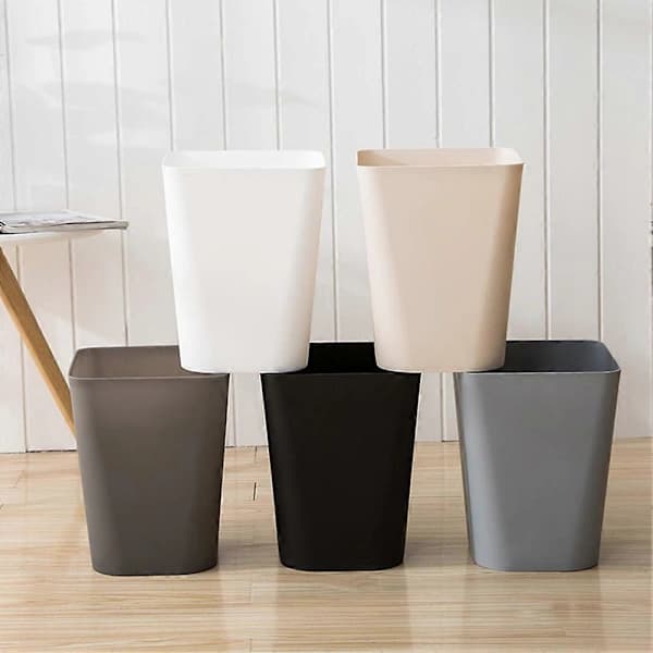 Simple Open Trash Can Household Large Trash Can Wastebasket White