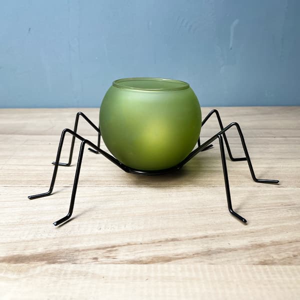 Halloween Day Iron Spider Candlestick Glass Candlestick Halloween Decorative Candle Party Creative Ornament