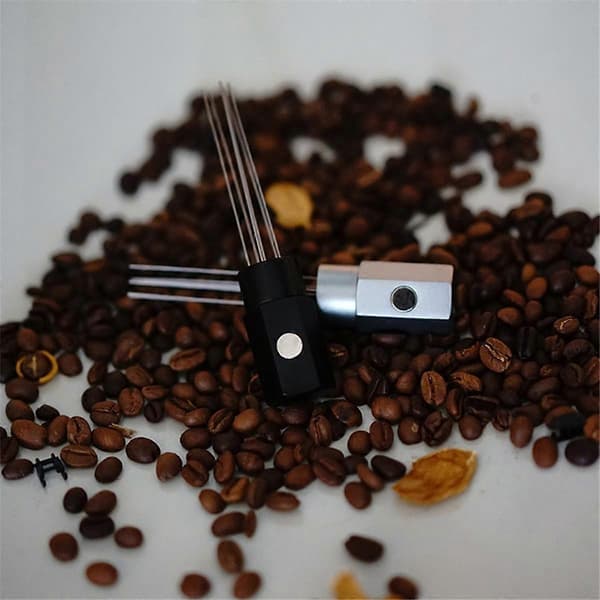 Stainless Steel Coffee Tampering Needle with Magnetic Suction Cup, Powder Dispenser, Coffee Stirring Needle, Agglomeration Aid, Coffee, A