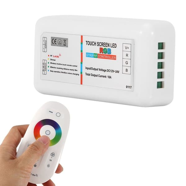 DC12-24V 2.4G Fargerik LED-lyslistkontroller Trådløs KLB