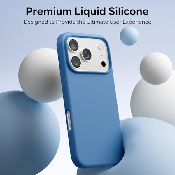 17 Pro Flytende Silikon Støtsikkert Deksel Kompatibelt med 17 Pro Mykt Deksel Full Beskyttelse (Blå) Blå iPhone 17 Pro Blå iPhone 17 Pro Blå iPhone 17 Pro