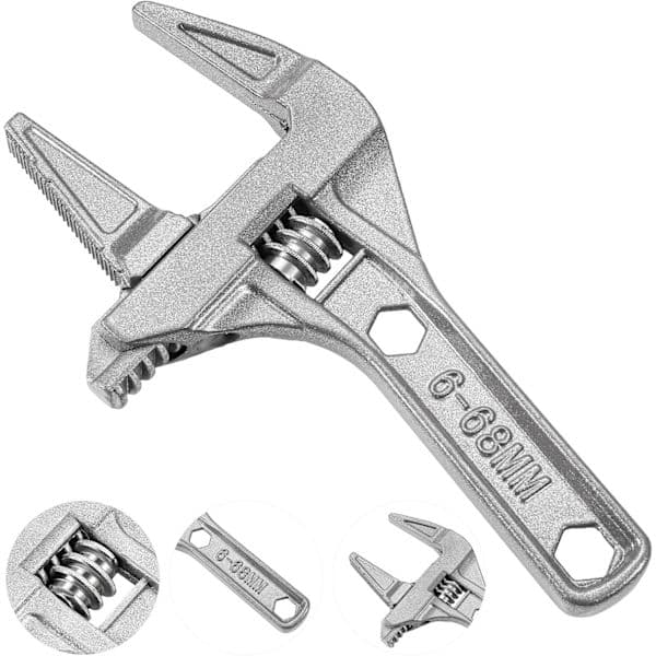 Adjustable Wrench, 6-68mm Wide Jaw Opening