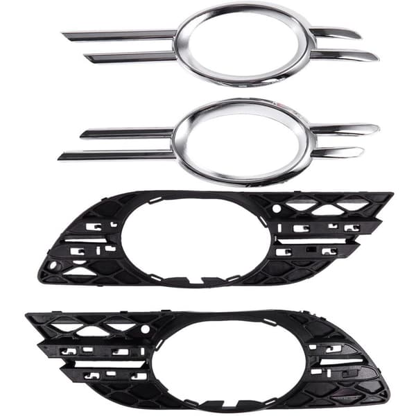 4 pcs Fog Light Bumper Chrome Trim Cover Grille Left Right for 2007 2008 2009 W211 E320 E350 E550 E63