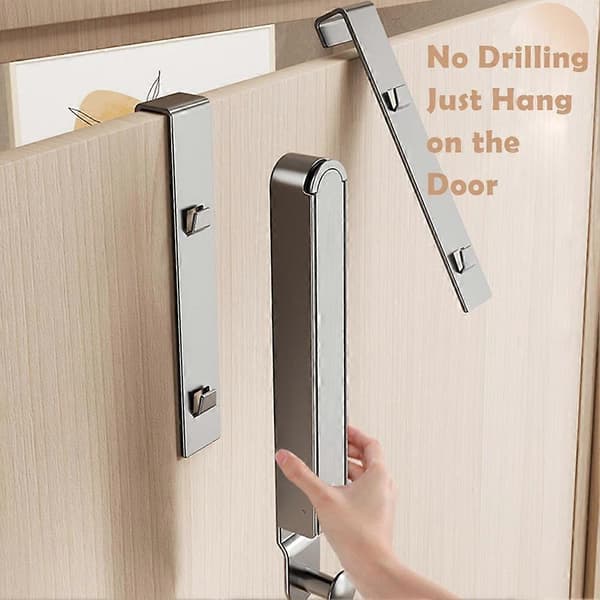 Foldable Clothes Drying Rack, Door Hook Clothes Hanger, Portable Black