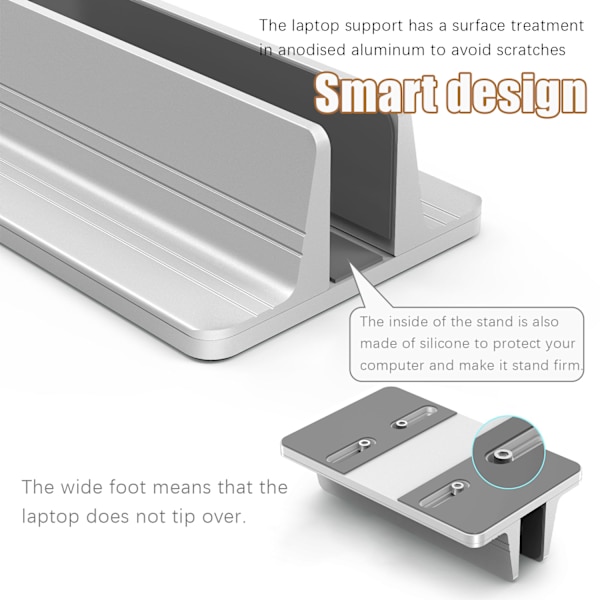 Adjustable Vertical Laptop Stand Black