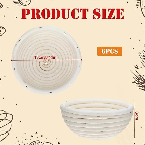 5-inch Banneton Bread Basket Round Dough Sourdough Proofing Basket Dough Proofing Bowls with As Shown As Shown
