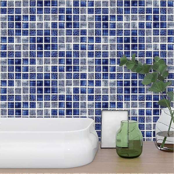 Mosaic Tile Stickers for Bathroom and Kitchen DIY Home Decor - 18pcs (10cm*10cm)