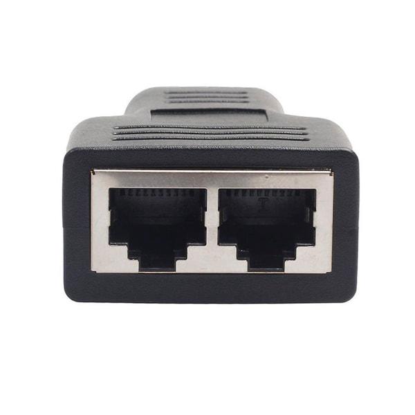 RJ45 Splitter Adapter 1 till 2 portar hona till hona Internet Extender Nätverk