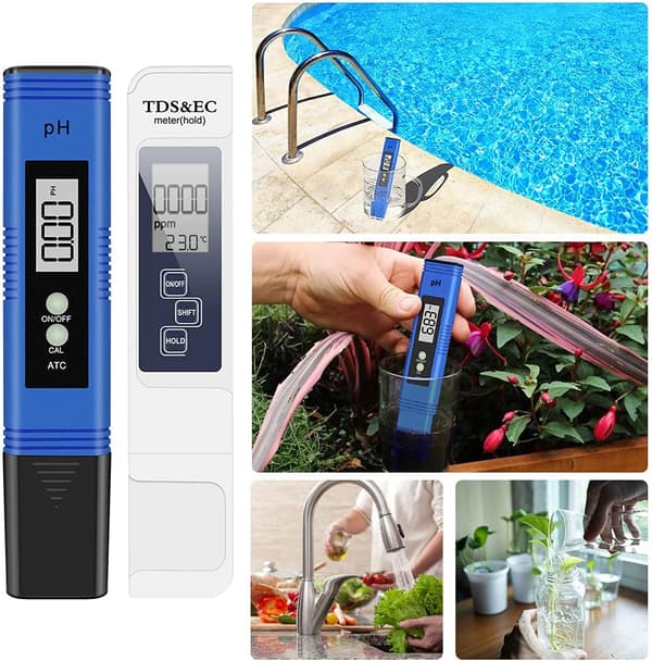 Elektronisk pH-tester, TDS&EC temperaturmåler, 4 i 1 vann