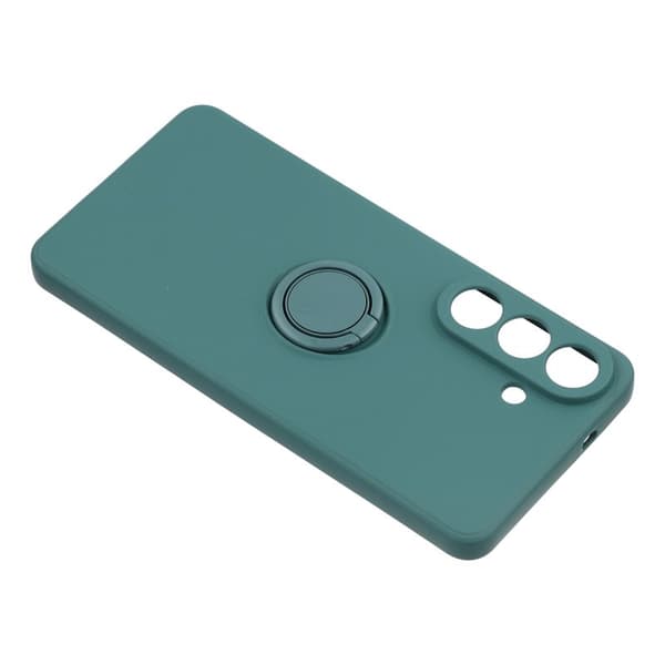 Mobilcover til Samsung Galaxy S26 Silikone med Ring Kickstand - Sortgrøn