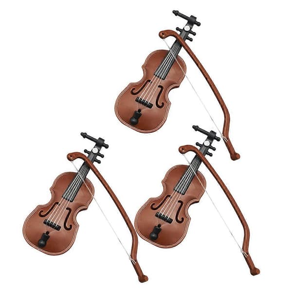 3 stk Mini Simuleringsvioliner Fotografi Model Kreativ Pynt Miniature Legetøjshus Tilbehør