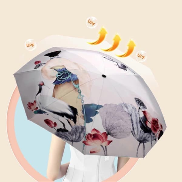 Solparasol til kvinder UV-beskyttelse Parasol Dame Sammenklappelige Parasoller Lille Let 210T 8 Ribber