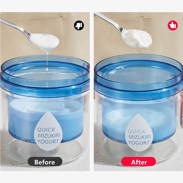 Klar - blå - Gresk - yoghurtsil - med - lokk - ultrafin - små - mengder - kremet - Lett