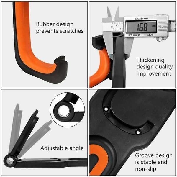 Wall-mounted bike rack for 2 bikes with rubber coating, for indoor and outdoor use