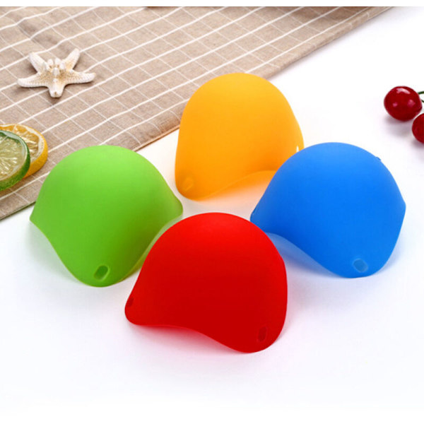Non-Stick Egg Cooker Kitchen Set Egg Pan Pancake Mold Cookware Poached Egg Pan 4pcs (Red)