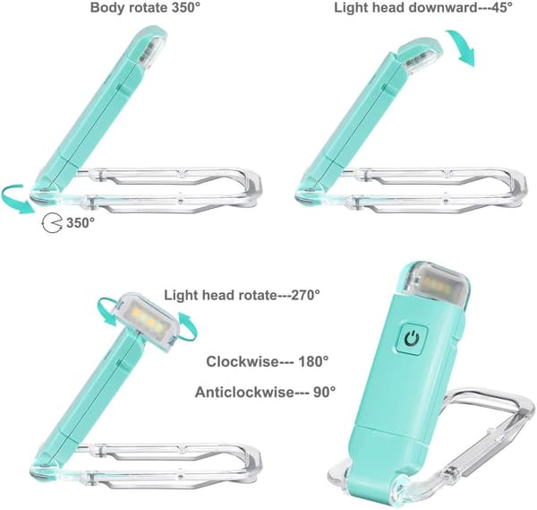 (Grønn) USB-leselys Oppladbar LED-leselampe med salg