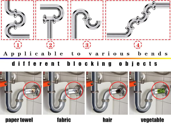 Fjäderbelastat avloppsrensningsverktyg 6-pack - Kök, handfat, dusch