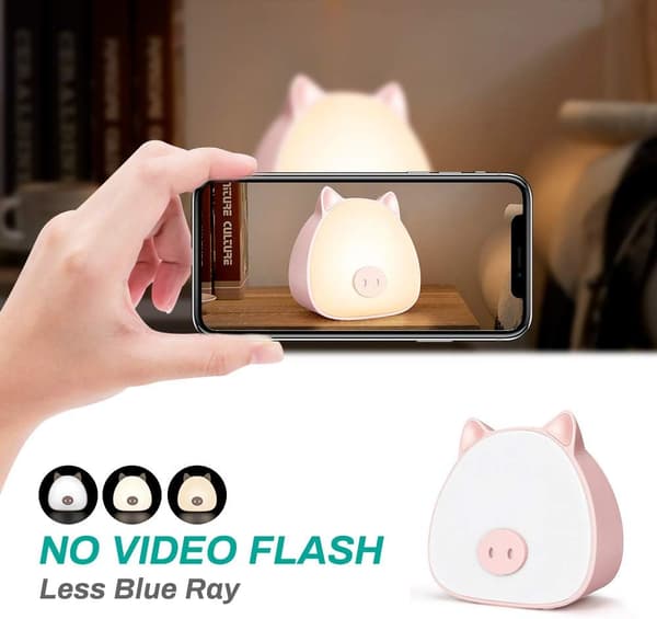 LED-natlampe til børn, genopladelig touch-natlampe, oplad