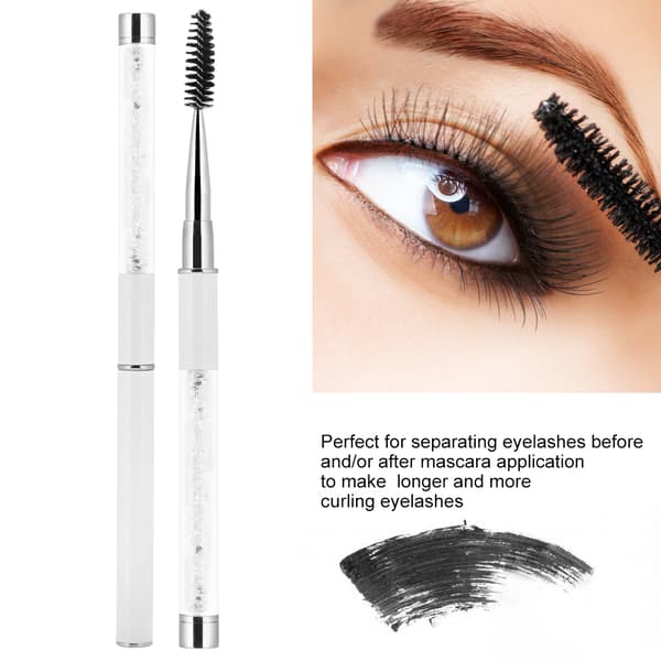 Øyenvippe Øyenbrynsbørste Mascara Wands Applikator Spooler Øyenvippeforlengelse Øyenbrynskam Hvit