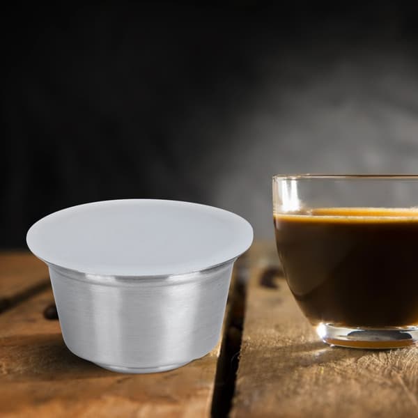 Reusable Refillable Stainless Steel Coffee Capsule Cup, Fits Dolce Gusto Coffee Machine, White