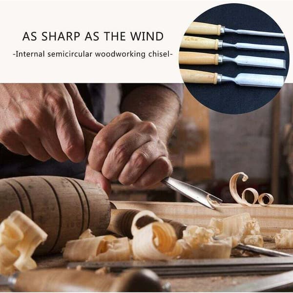 Wood Carving Chisel Set for Sculpture and Carpentry with Woodcut Gouge Tools