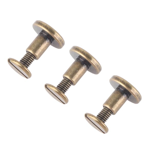20 stk Flathode Kobber Messing Skruer Muttere Nagler Lærhette Tilbehør (8mm)