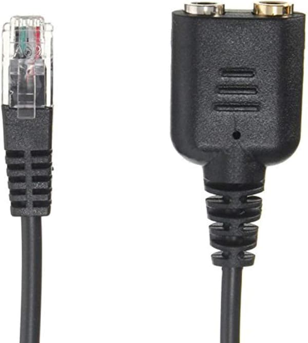 Han til 2 x 3,5 mm Hun Jack Hovedtelefoner Telefon Mikrofon Lydsplitter Adapter Kabel til Fastnettelefon