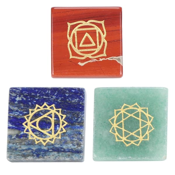 7 Chakra MultiStone Sæt Pyramide Farve Natursten Ædelsten Ornamenter med Gaveæske