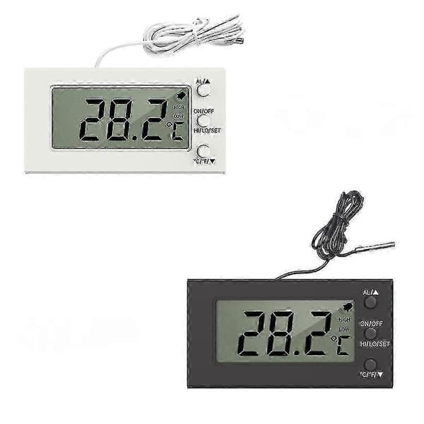Multifunksjonelt innebygd digitalt termometer med et temperaturområde på -50~300 grader Celsius, akvarietermometer - hvit