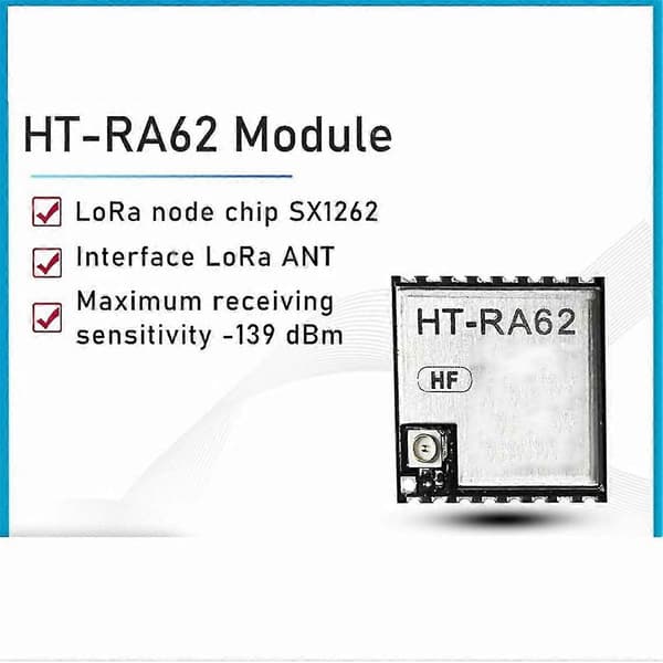 5 kpl HT-RA62 LoRa-sarjamoduuli SX1262 tukee toissijaista kehitystä, tukee LoRaWAN-protokollaa 868-9