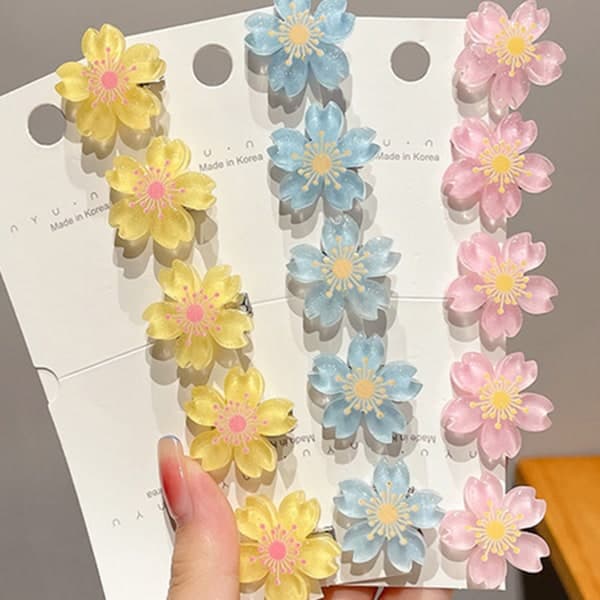 10 stk. Søde Sakura Hårnåle Blomst Hårnåle Koreansk Stil Hårbånd Hårtilbehør til Piger og Kvinder Alle Hår Blå