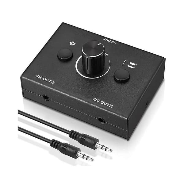 3.5mm Audio Switch, 2 In 1 Out / 1 In 2 Out Audio Splitter Switch, Audio Switch Box