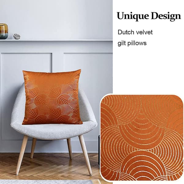 Let luksus pudebetræk sofapude betræk bronze pudebetræk orange orange orange orange