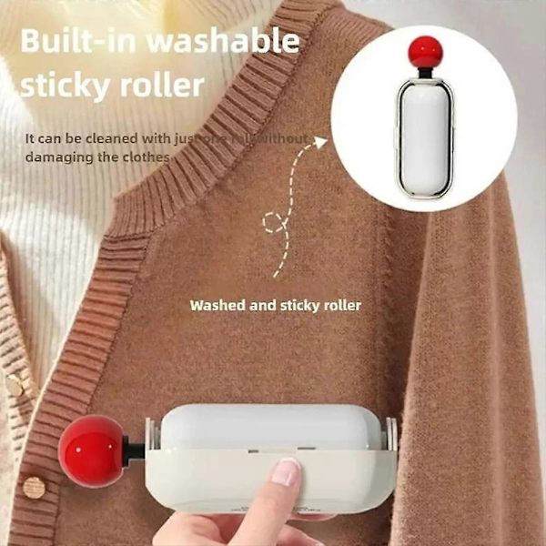 Gjenbrukbar Sticky Roller Ver2, Cuzykitchen Sticky Roller, Cuzykitchen Lint Roller hvit white