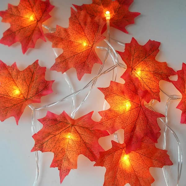 Lyskæde efterårsblade / LED-kæde - Batteridrevet Orange orange Orange orange